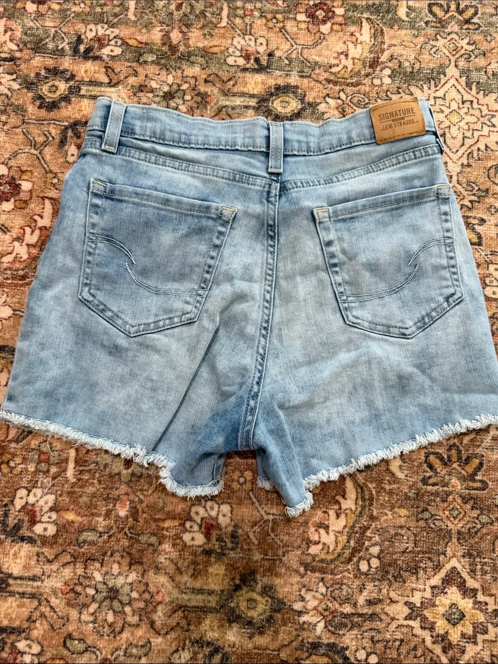 Signature Light Wash Denim Cutoff Shorts